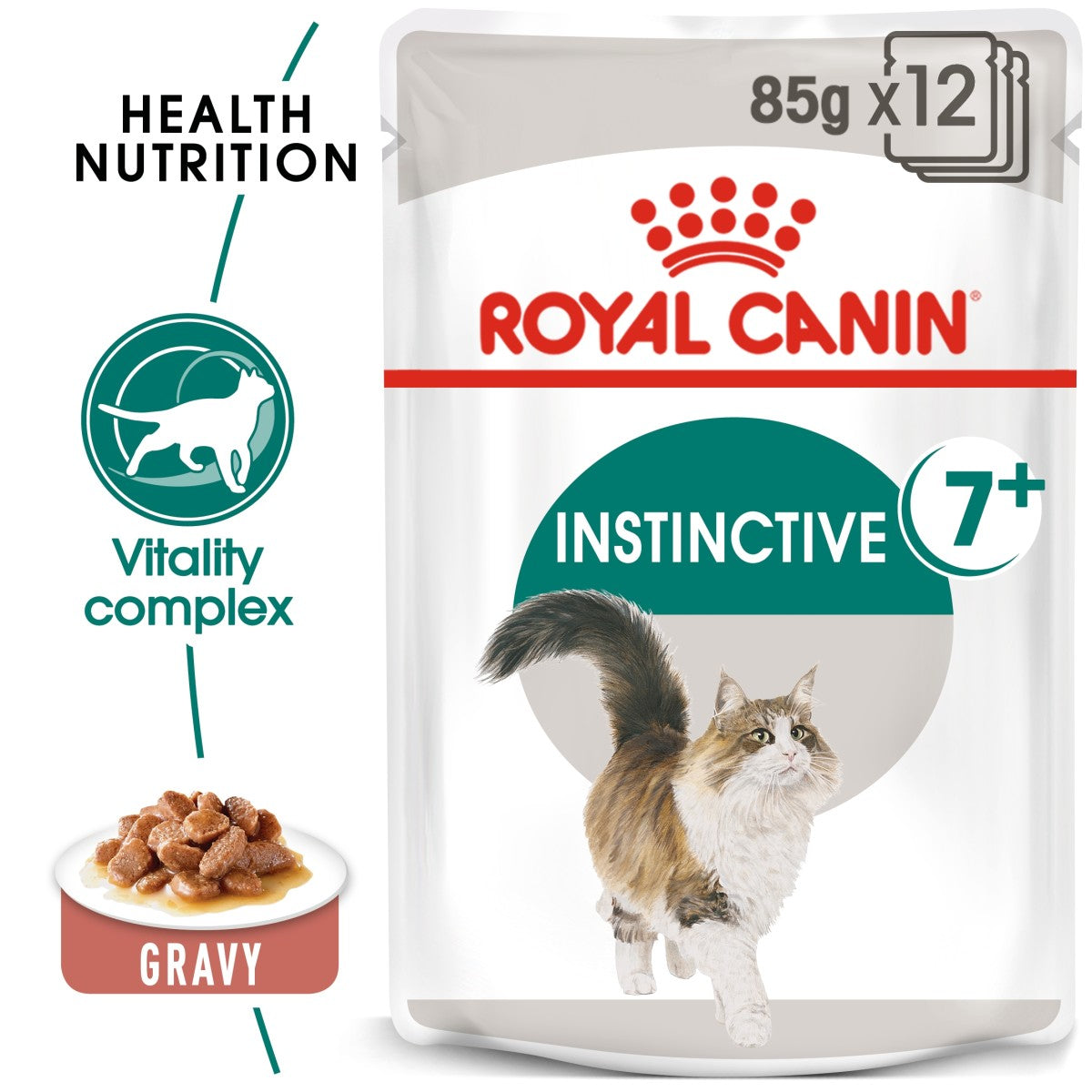 Royal Canin Feline Health Nutrition Instinctive 7+ Gravy (Wet Food - Pouches) 12 x 85 g