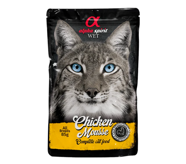 Alpha Spirit Chicken Mousse for Cats, 24 x 85 g Pouches