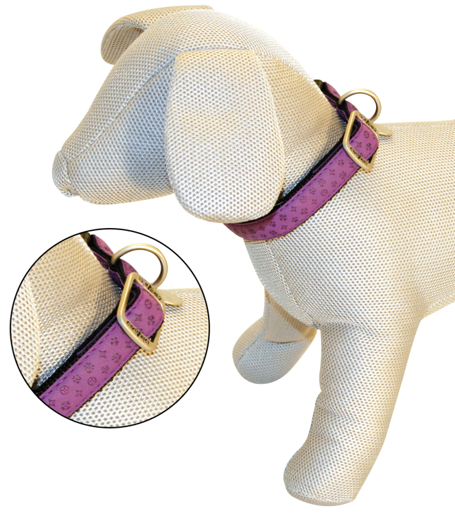 Mylord Leatherette Adjustable Dog Collar 26-40 x 1.5 cm, Purple