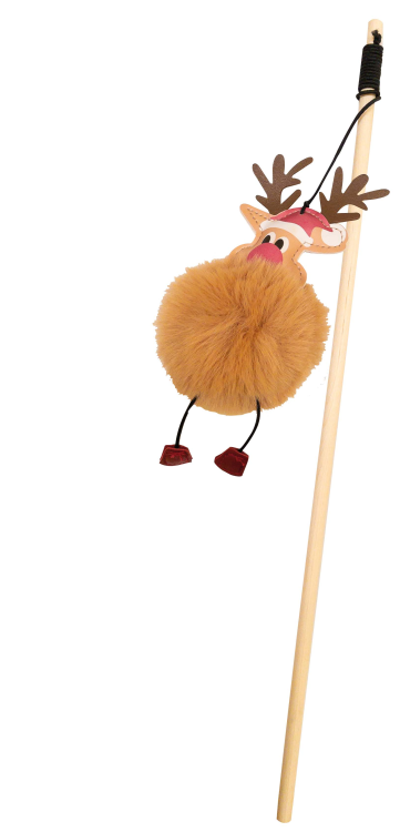 Bobby Christmas Cat Stick Fluffy Deer 40 cm