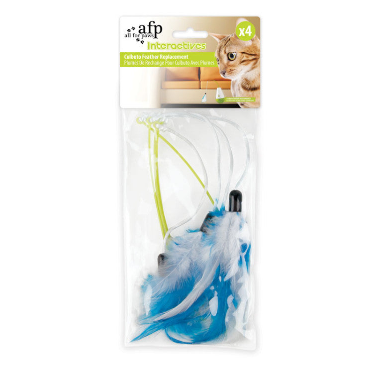 afp Interactive Cat Culbuto Feather Refill 4/pk