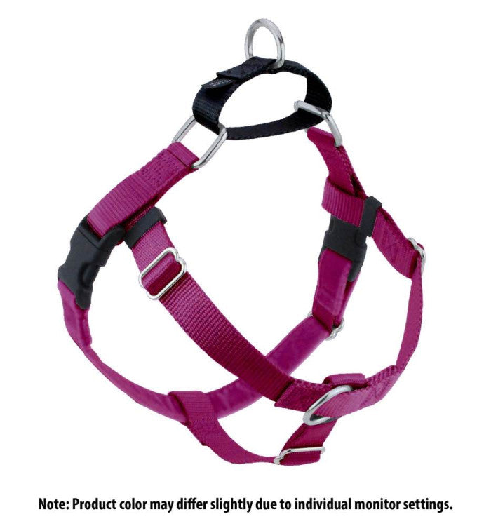 2 Hounds : Freedom No-Pull Harness and Leash - Raspberry / Medium 5/8"