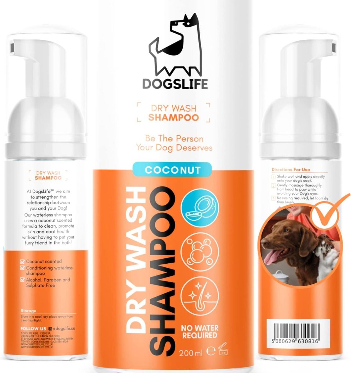DogsLife Drywash Coconut Dog Shampoo