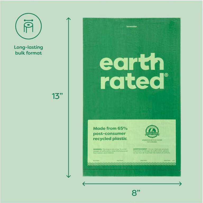 Earth Rated Dog Poop Bags – Bulk Single Roll ( 300 Bags)
