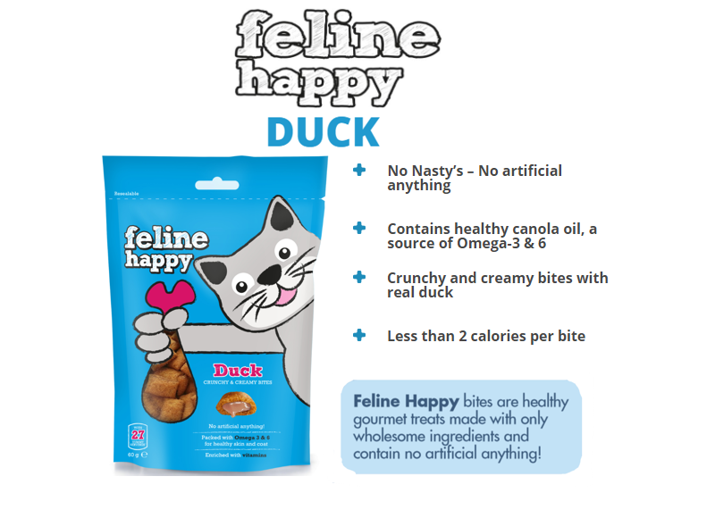 Feline Happy Duck Crunchy & Creamy Cat Treats