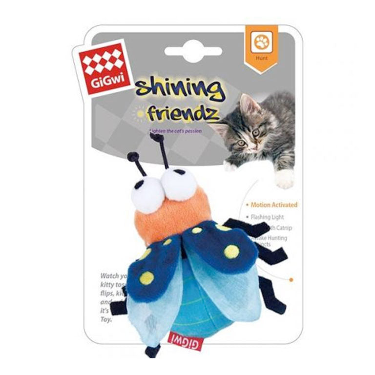 GiGwi Shining Friends Firefly with activated LED light & Catnip inside