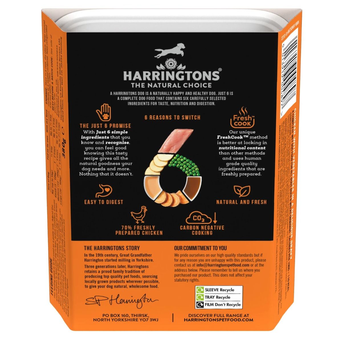 Harringtons Just 6 Chicken Grain Free Adult Wet Dog Food 380g