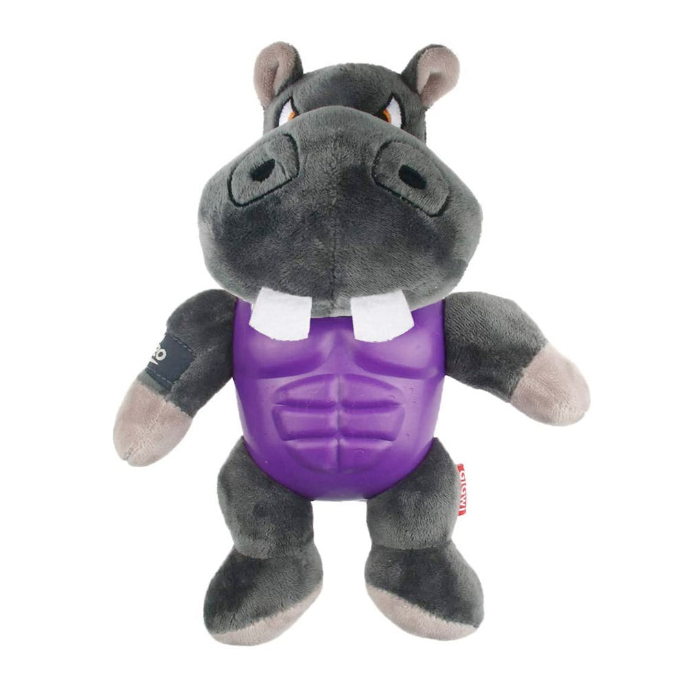 GiGwi Im Hero Armor Hippo TPR Plush with Squeaker Dog Toy