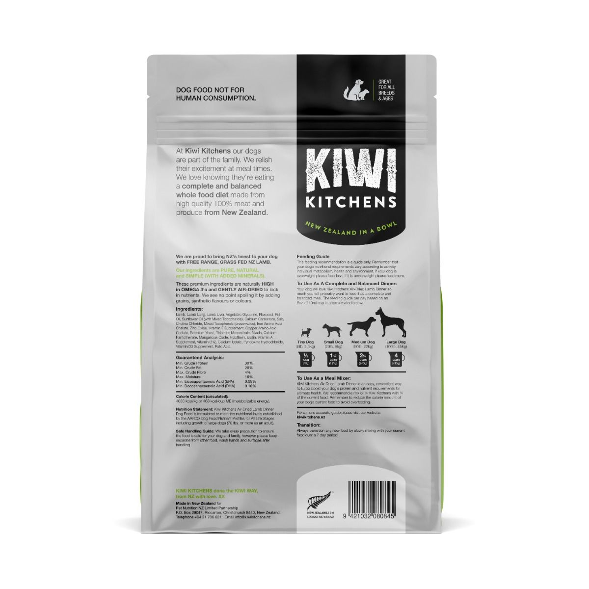 Kiwi Kitchens Air-Dried Lamb Dinner Dry Dog Food