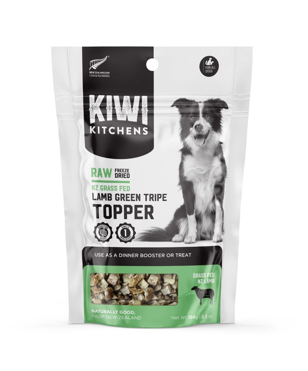 Kiwi Kitchens Raw Freeze Dried Grass Fed Lamb Green Tripe Topper Dog