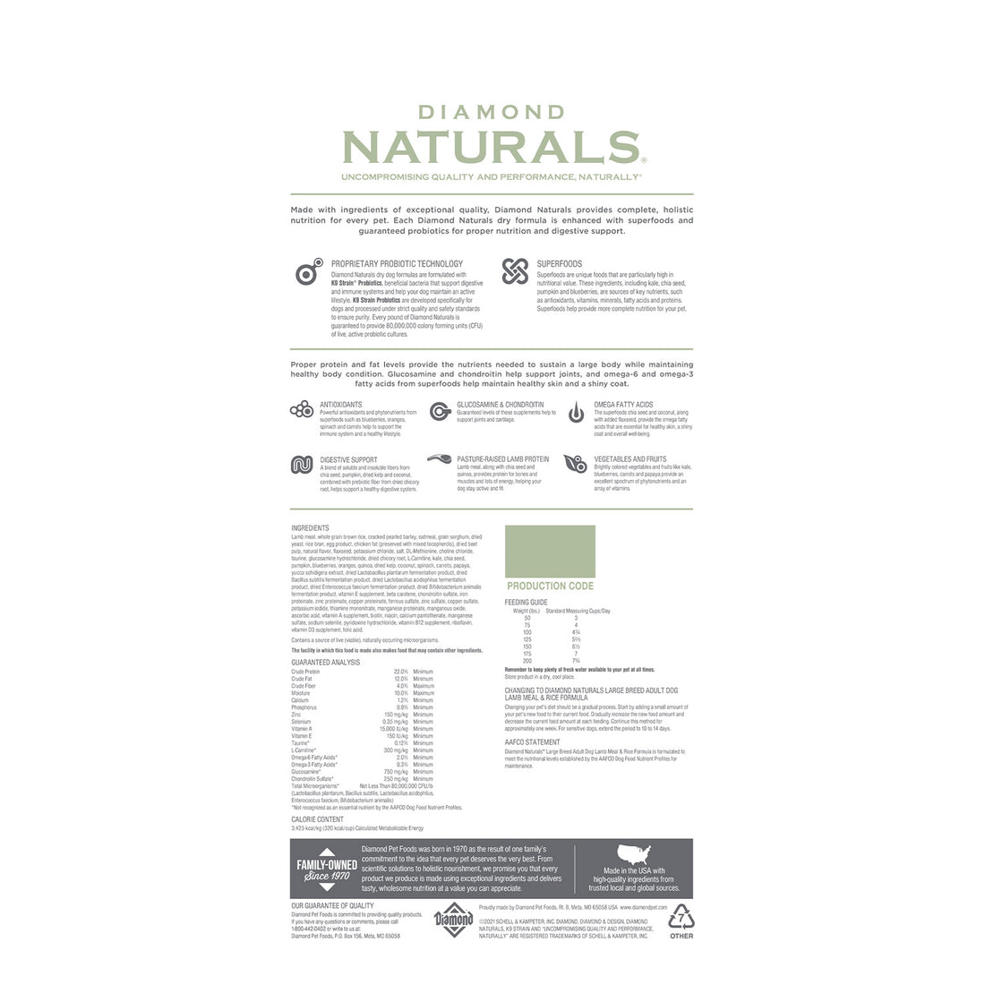 Diamond Naturals Large Breed Puppy Lamb & Rice Formula 15kg