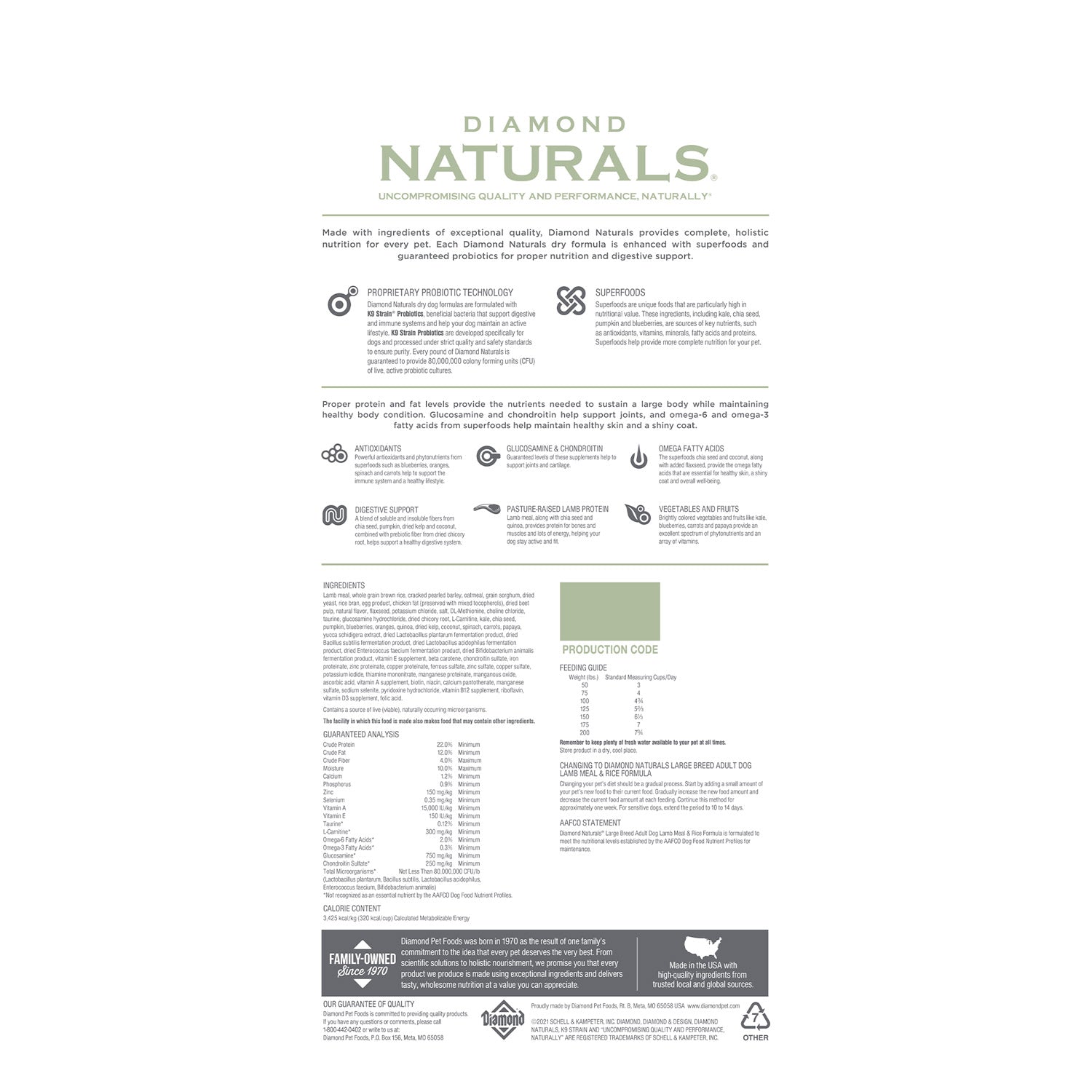 Diamond Naturals Large Breed Puppy Lamb & Rice Formula 15kg