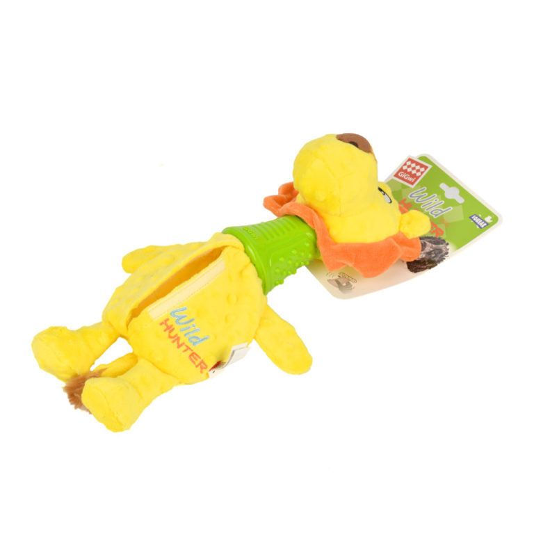 GiGwi Lion Plush Dog toy with TPR Neck