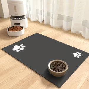 Cozy Paws Paw Print Synthetic Rubber Dog Feeding Mat