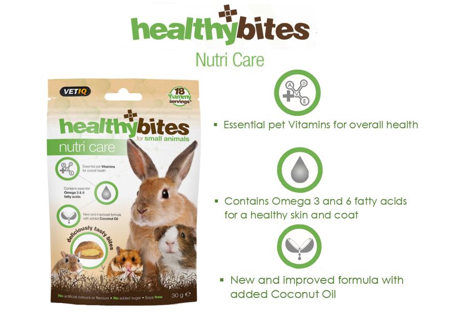 VetiQ Healthy Bites Nutri Care Small Animal Treats 30g