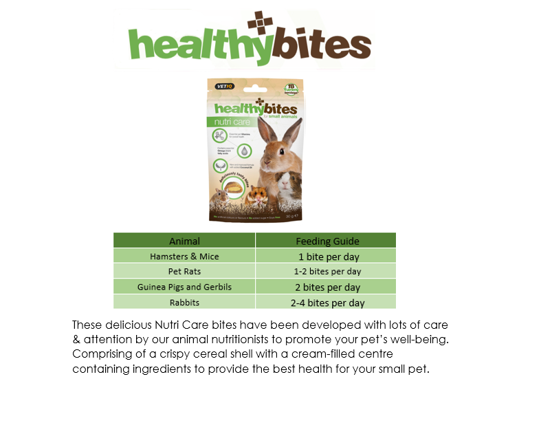 VetiQ Healthy Bites Nutri Care Small Animal Treats 30g