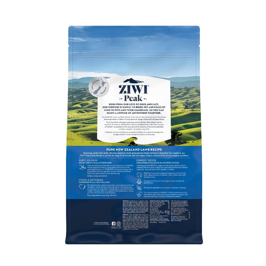 ZIWI Peak Air-Dried Lamb Recipe Dry Dog Food