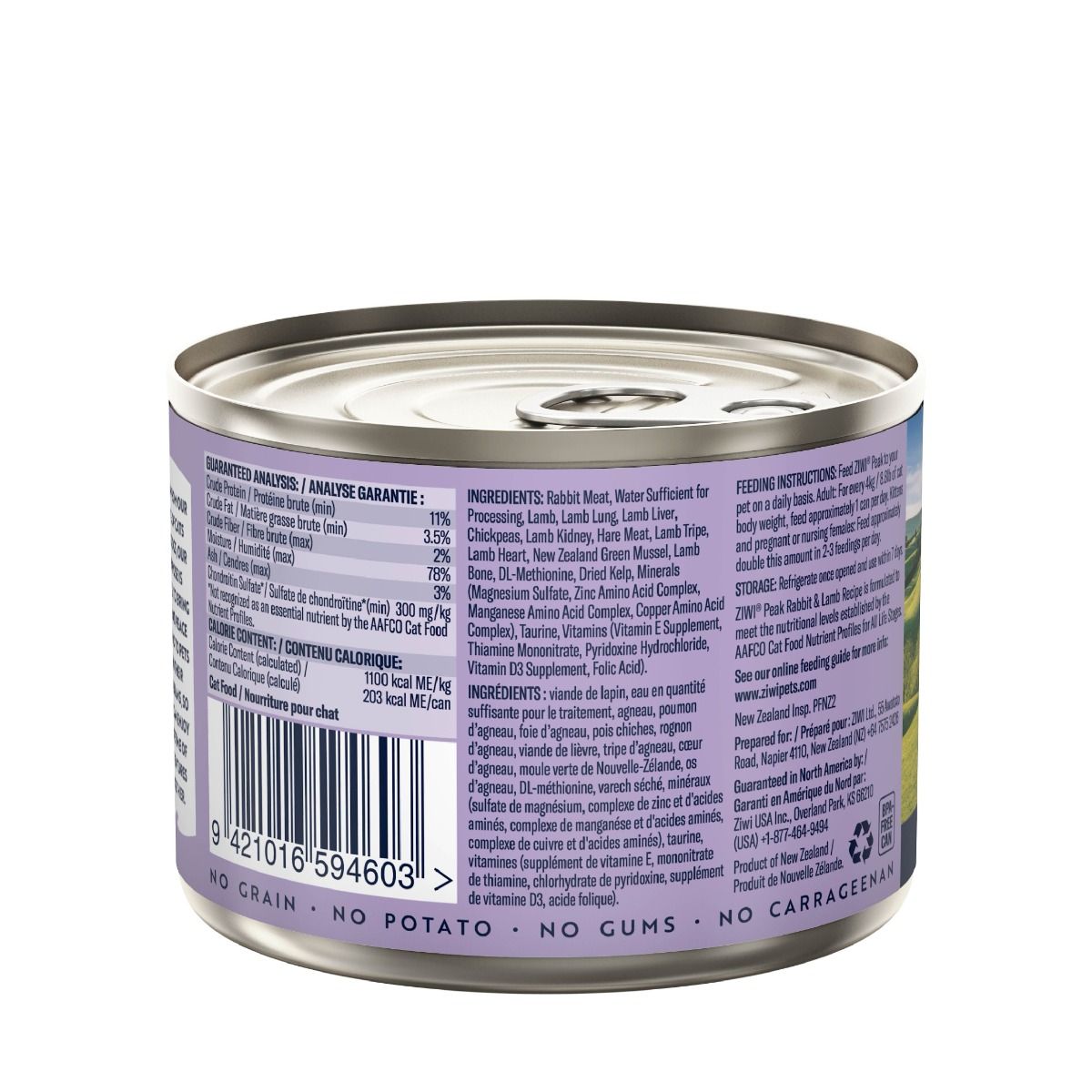 ZIWI Peak Rabbit & Lamb Recipe Wet Cat Food 85g