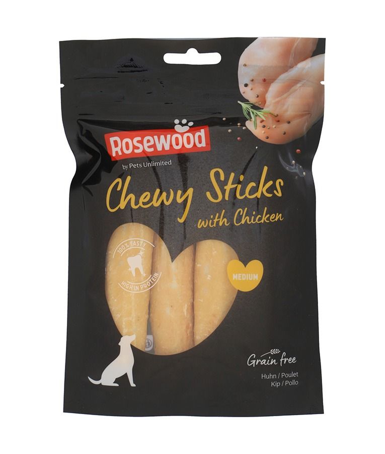 Pets Unlimited Chewy Stick with Chicken Medium Dog Treats 4pcs