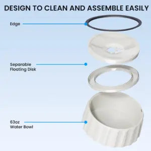Pakeway No-Spill Pet Water Bowl - White