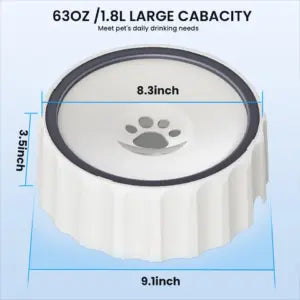 Pakeway No-Spill Pet Water Bowl - White