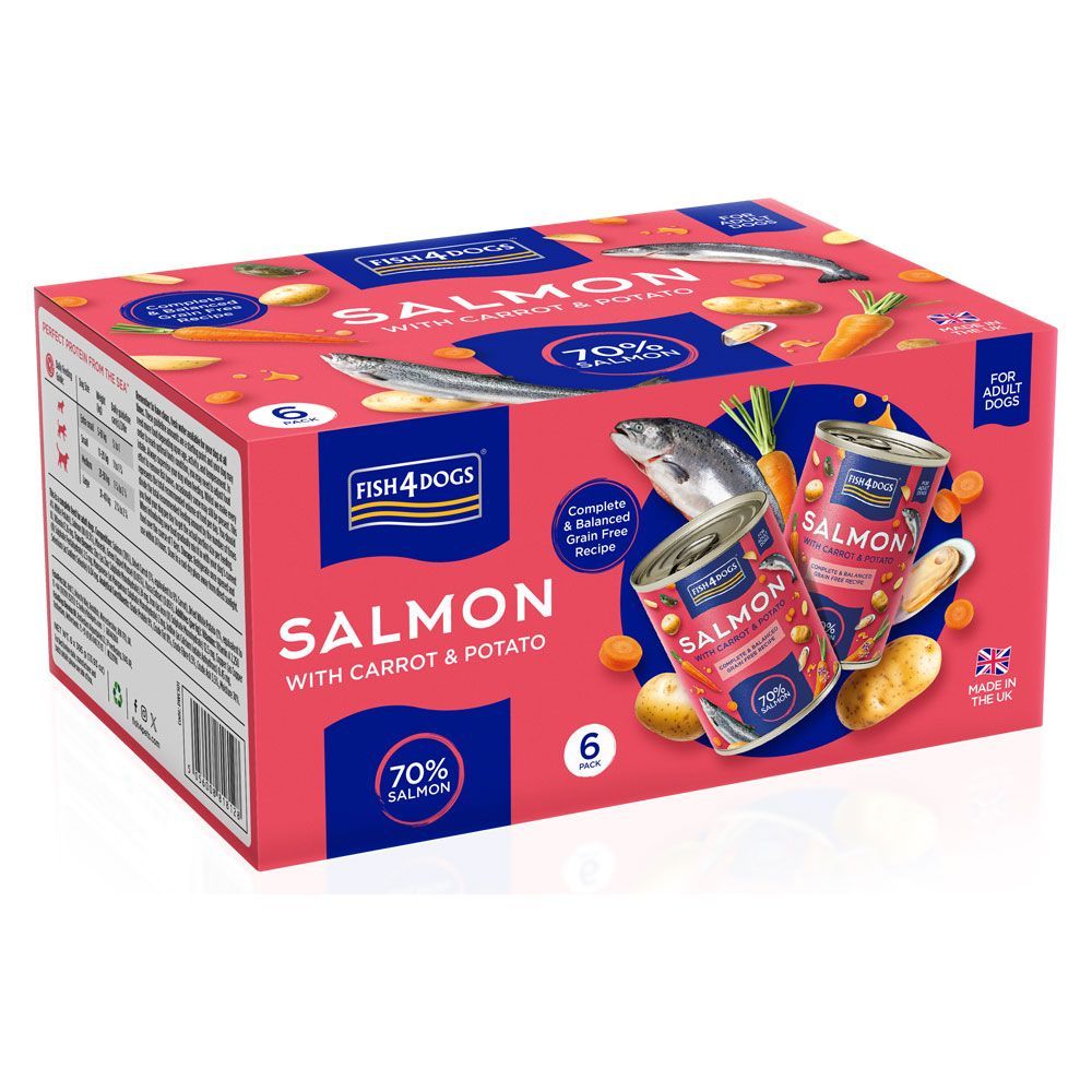 Fish4dogs Finest Complete Salmon with Carrot & Potato Wet Dog Food 395g