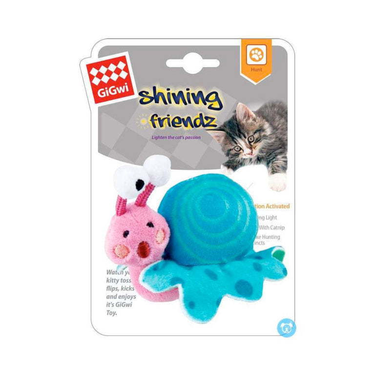 GiGwi Shining Friends Snail with activated LED light & Catnip inside