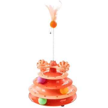 Cozy Paws Interactive Cat Turntable Toy with Spring Teaser