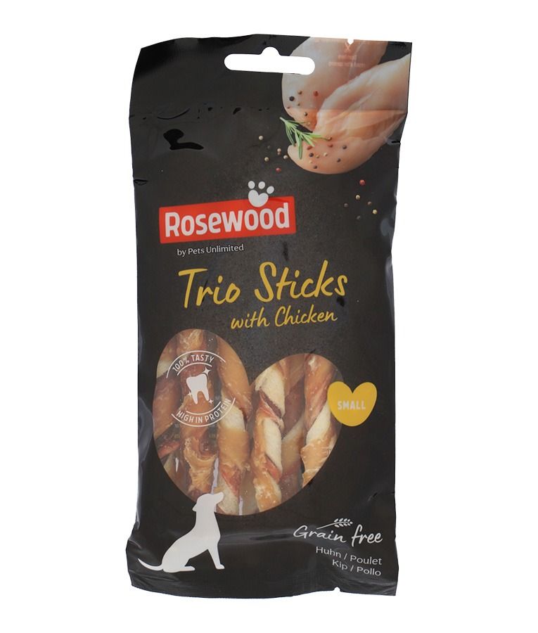 Pets Unlimited Tricolor Chewy Stick with Chicken Small Dog Treats 10pcs