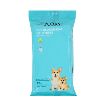 Purry Dog Wipes With Baby Powder Scent