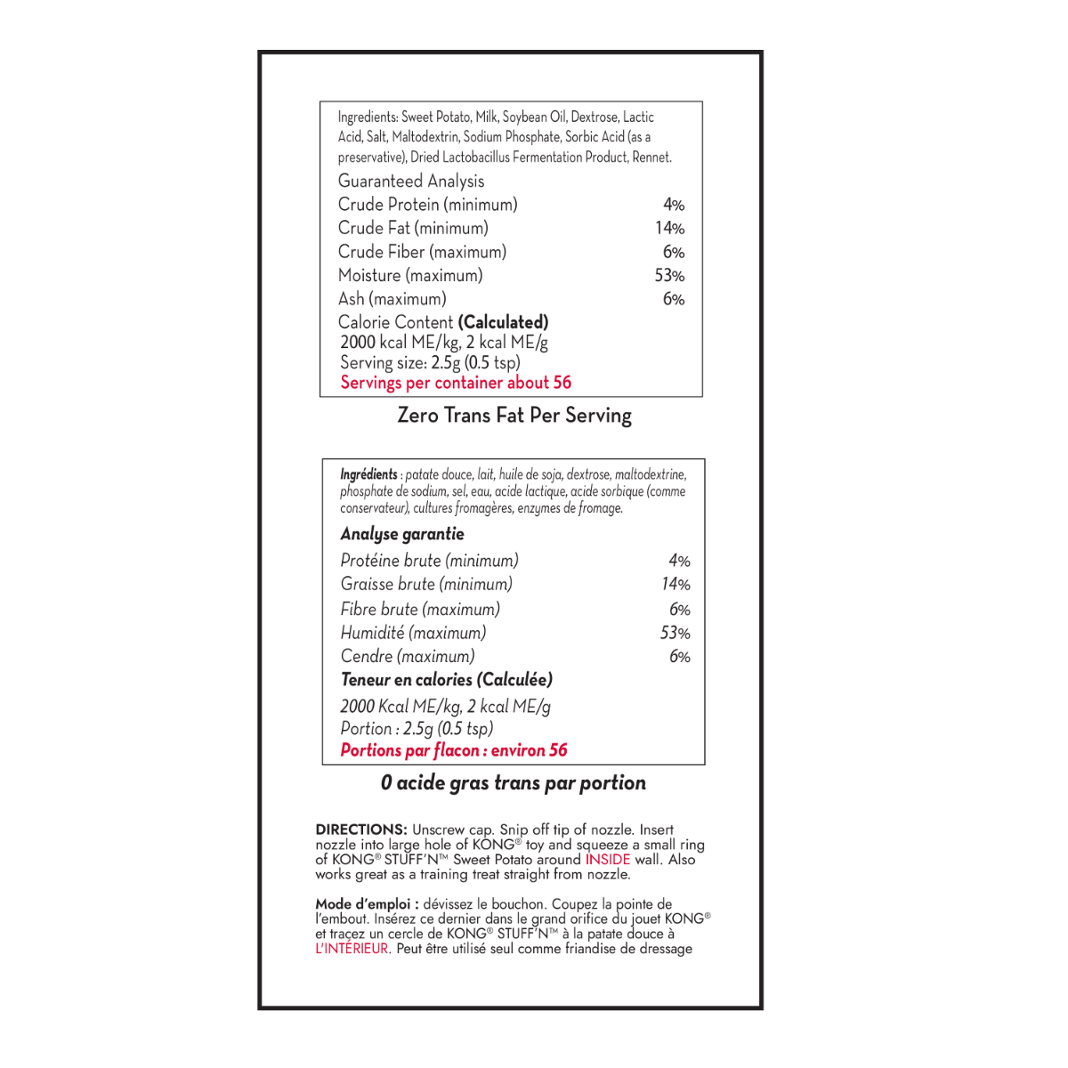 Kong Stuff'n Sweet Potato Spread Dog Treats 140g