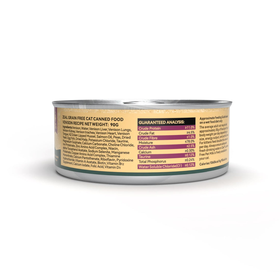 Zeal Grain Free Canned Cat Food 90g – (Venison Recipe)