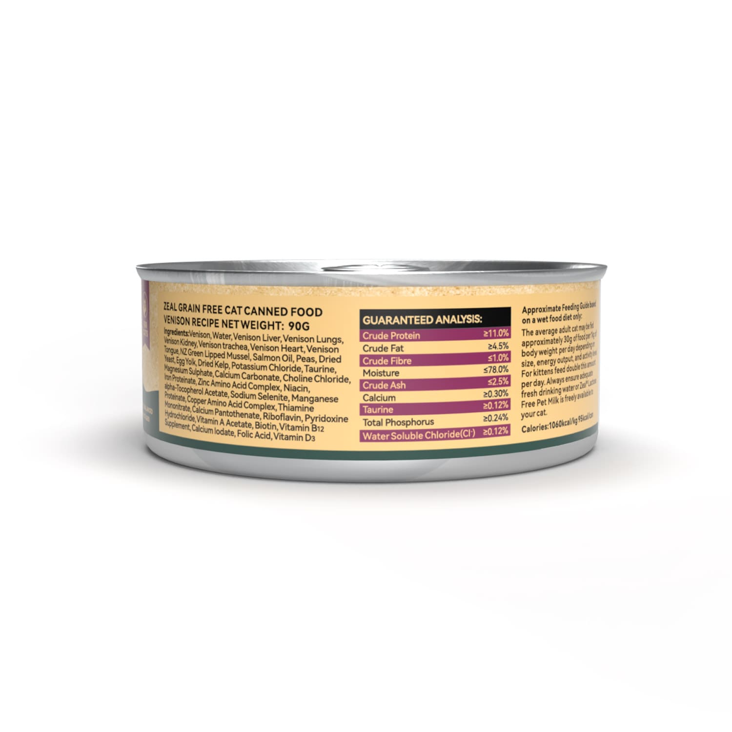 Zeal Grain Free Canned Cat Food 90g – (Venison Recipe)