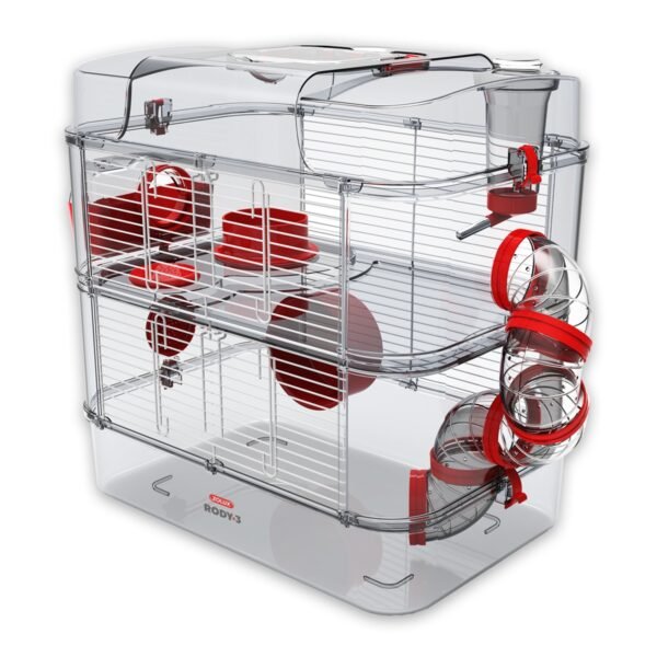 Rody 3 Duo Rodent Cage - Grenadine Red - Image 2