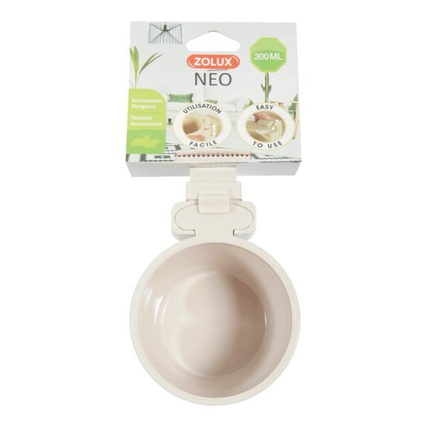 NEO Rodent Cage Plastic Feeder - Beige 300ml