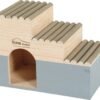 HOME COLOR WOODEN HOUSE WITH ROUND TIMBERS - LARGE/GREY