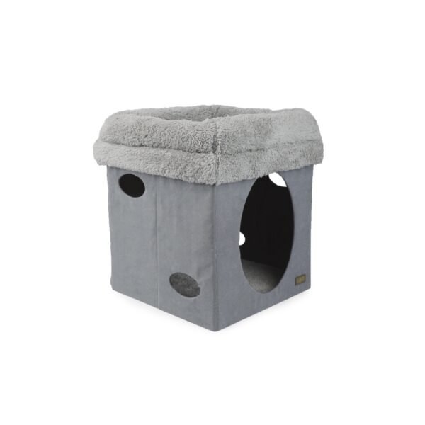 Lambswool 2 in 1 Cat Castle - Grey - Image 3