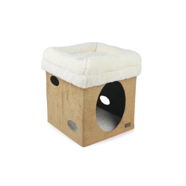 Lambswool 2 in 1 Cat Castle - Tan - Image 2