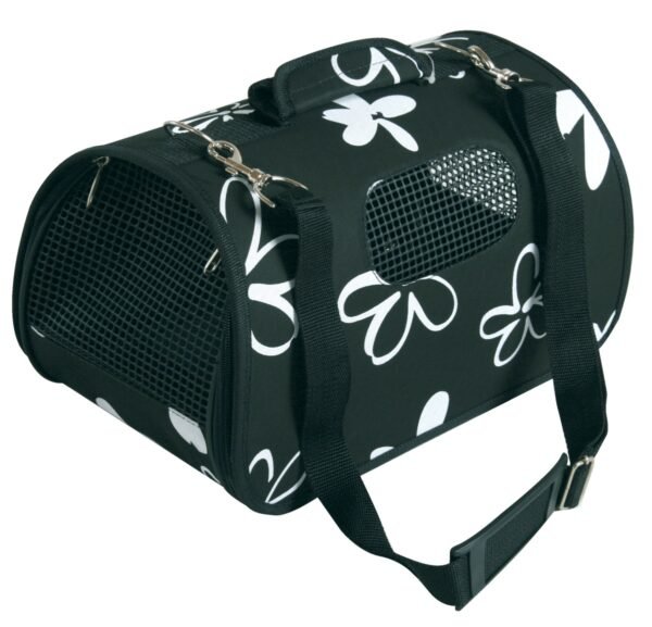 PET CARRIER FLOWER BLACK SMALL - Image 2