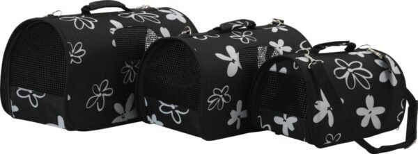 PET CARRIER FLOWER BLACK LARGE