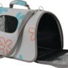 PET CARRIER FLOWER GREY MEDIUM