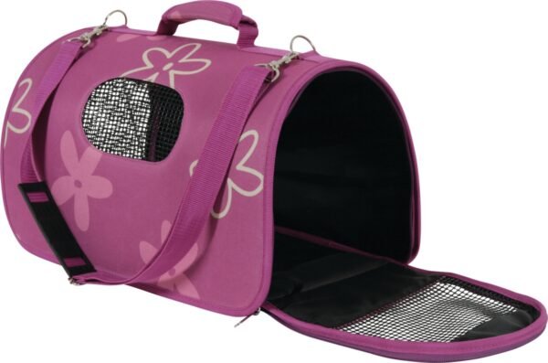 PET CARRIER FLOWER PLUM SMALL