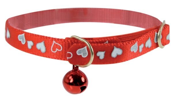 Reflective Heart Collar Red
