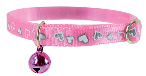 Reflective Heart Collar Pink