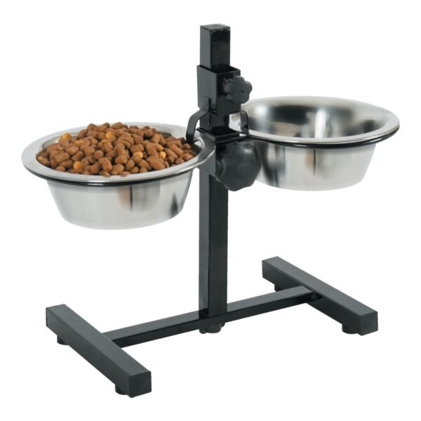 Adjustable Stand with Stainless Steel Dog Bowls 0.7L - Image 3