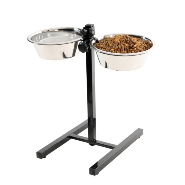 Adjustable Stand with Stainless Steel Dog Bowls 2.5L - Image 3