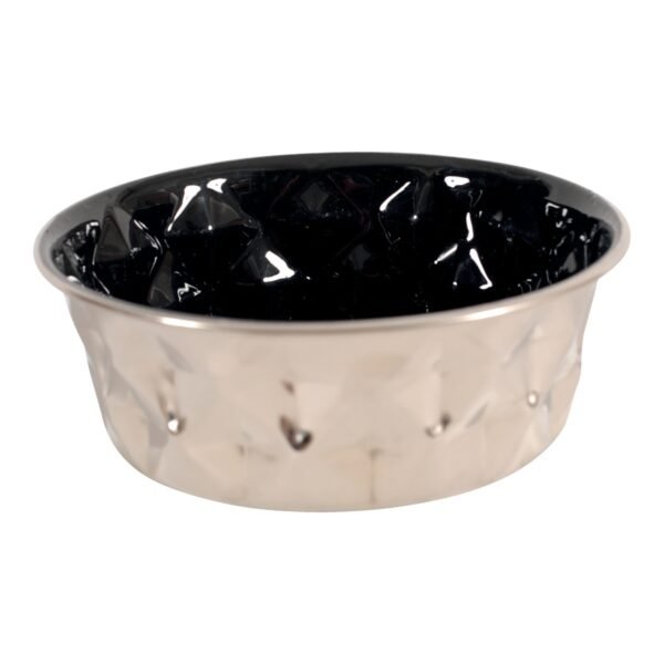 Diamonds Stainless Non-Slip Dog Bowls - Black 550ml - Image 2