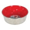 Diamonds Stainless Non-Slip Dog Bowls - Red 1.8L - Image 2