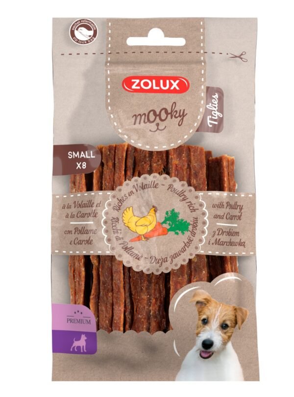 MOOKY PREMIUM TIGLIES POULTRY & CARROTS SMALL X 8 PCS - Image 2