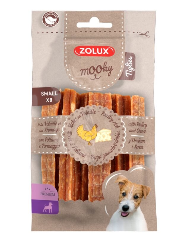 MOOKY PREMIUM TIGLIES POULTRY & CHEESE SMALL X8 PCS